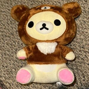 RILAKKUMA PALE YELLOW PLUSH WITH BEAR HOODY PERFECT 13”